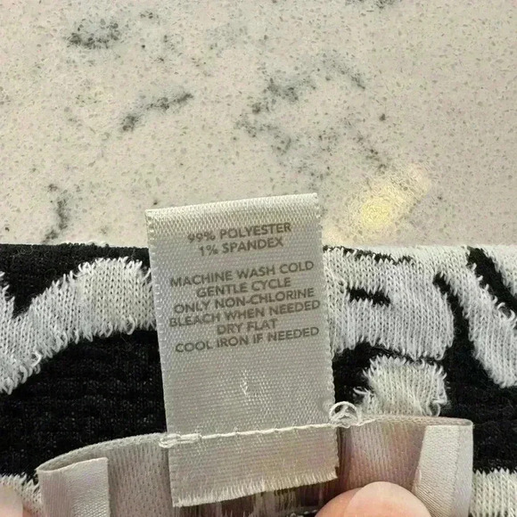 Ann Taylor LOFT Skirt Women’s Size M Black White Stretch - Picture 5 of 7